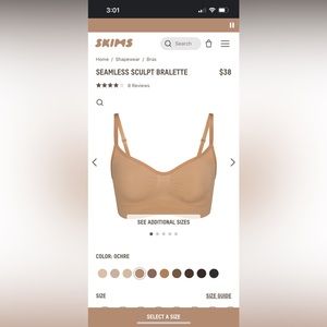 Skims sculpting bralette in ochre